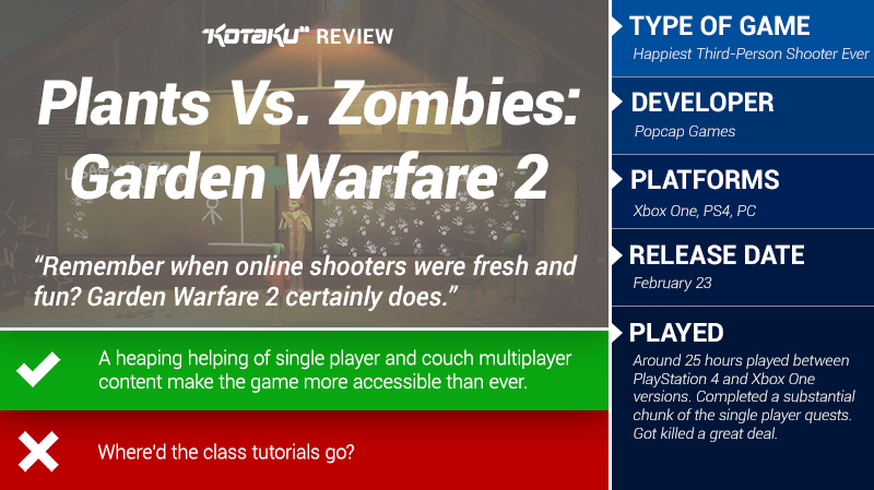 Illustration for article titled Plants Vs. Zombies: Garden Warfare 2: The Kotaku Review